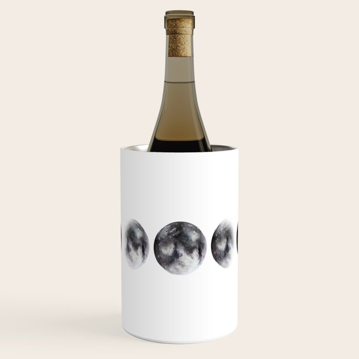 Moon phases watercolor painting Wine Chiller Gallery Image 1