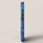 Bold Blue Modern Retro Liquid Swirl Abstract Pattern iPhone Case Gallery Image 2