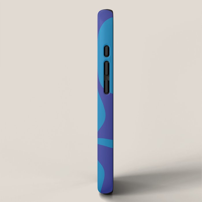 Bold Blue Modern Retro Liquid Swirl Abstract Pattern iPhone Case Gallery Image 2