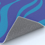 Bold Blue Modern Retro Liquid Swirl Abstract Pattern Rug Gallery Image 4