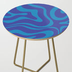 Bold Blue Modern Retro Liquid Swirl Abstract Pattern Side Table Gallery Image 2