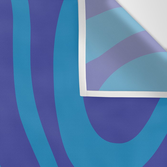 Bold Blue Modern Retro Liquid Swirl Abstract Pattern Wall Tapestry Gallery Image 3