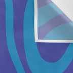 Bold Blue Modern Retro Liquid Swirl Abstract Pattern Wall Tapestry Gallery Image 3