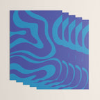 Bold Blue Modern Retro Liquid Swirl Abstract Pattern Wrapping Paper Gallery Image 3