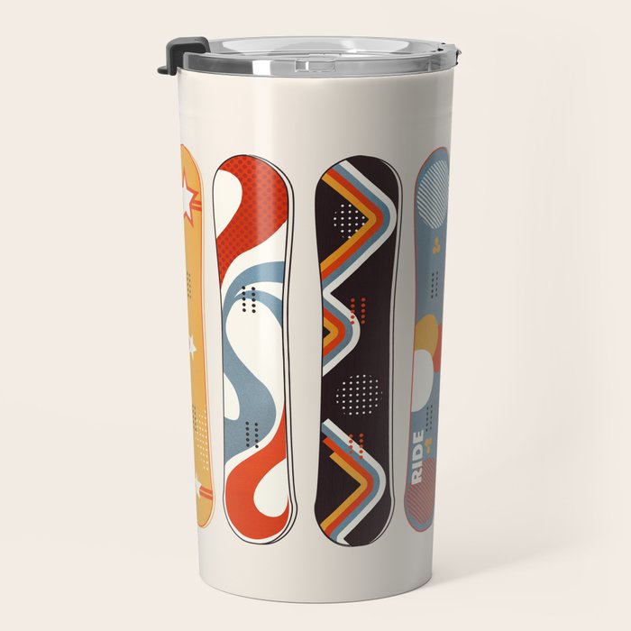 Retro Snowboards  Travel Mug Gallery Image 3