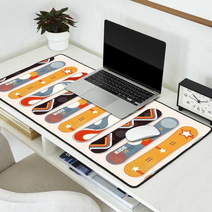 Retro Snowboards  Desk Mat Gallery Image 2