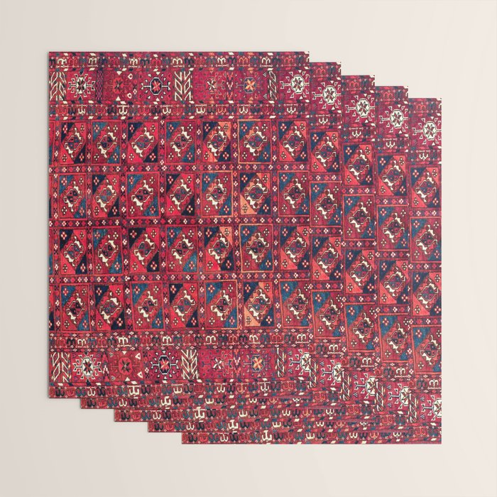 Tekke  Antique West Turkestan Rug Print Wrapping Paper Gallery Image 3