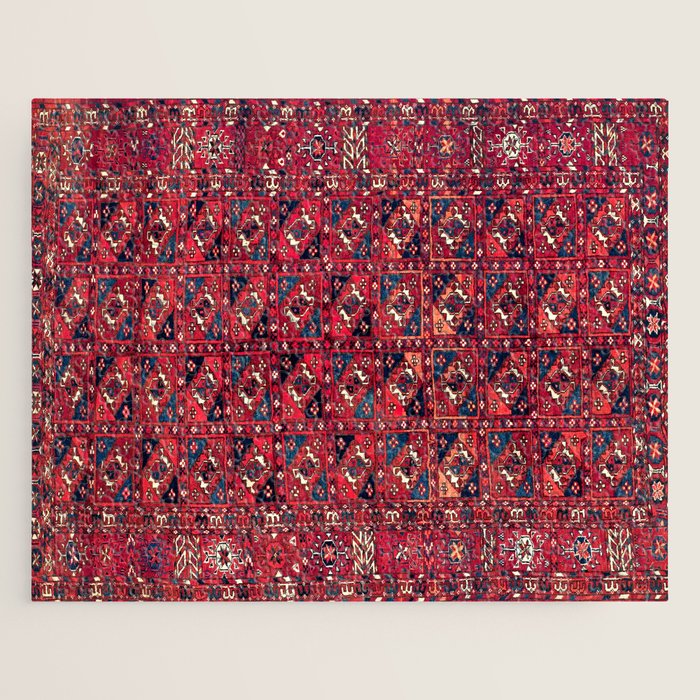 Tekke  Antique West Turkestan Rug Print Jigsaw Puzzle Gallery Image 1