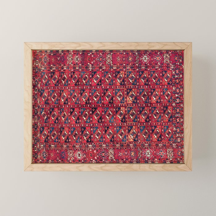 Tekke  Antique West Turkestan Rug Print Mini Art Print Gallery Image 1