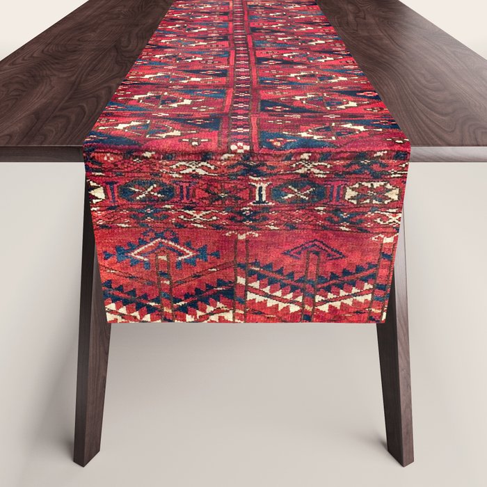 Tekke  Antique West Turkestan Rug Print Table Runner Gallery Image 1