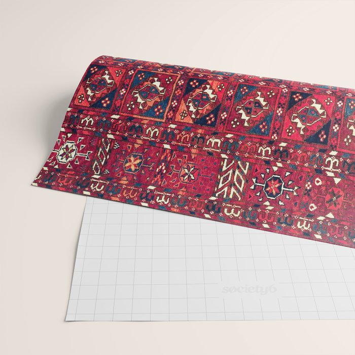 Tekke  Antique West Turkestan Rug Print Wrapping Paper Gallery Image 2