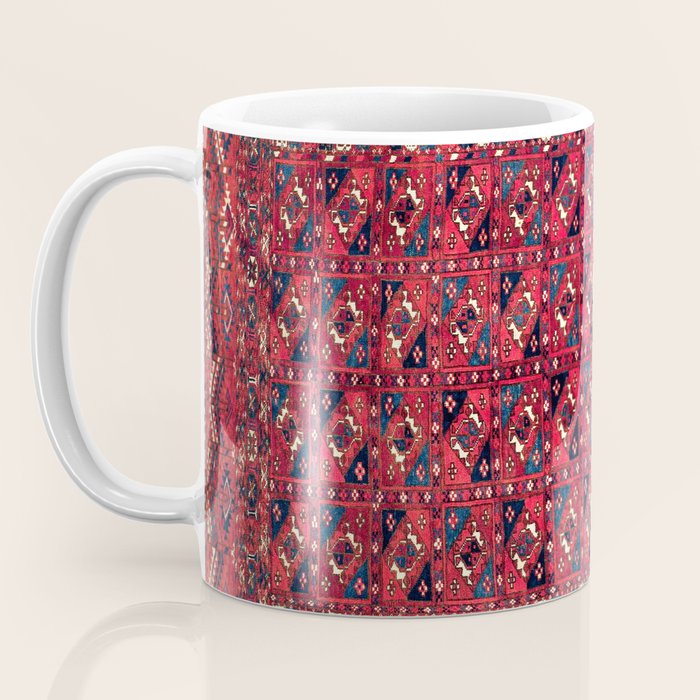 Tekke  Antique West Turkestan Rug Print Coffee Mug Gallery Image 3
