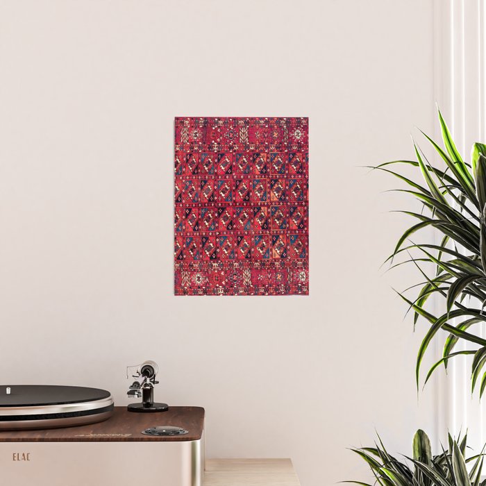 Tekke  Antique West Turkestan Rug Print Poster Gallery Image 2