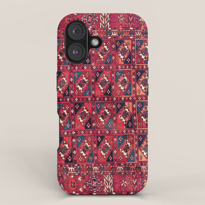 Tekke  Antique West Turkestan Rug Print iPhone Case Gallery Image 1