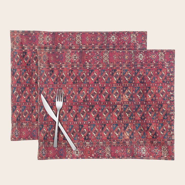 Tekke  Antique West Turkestan Rug Print Placemat Gallery Image 1