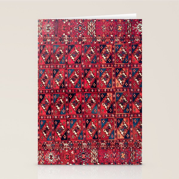 Tekke  Antique West Turkestan Rug Print Stationery Card Gallery Image 1