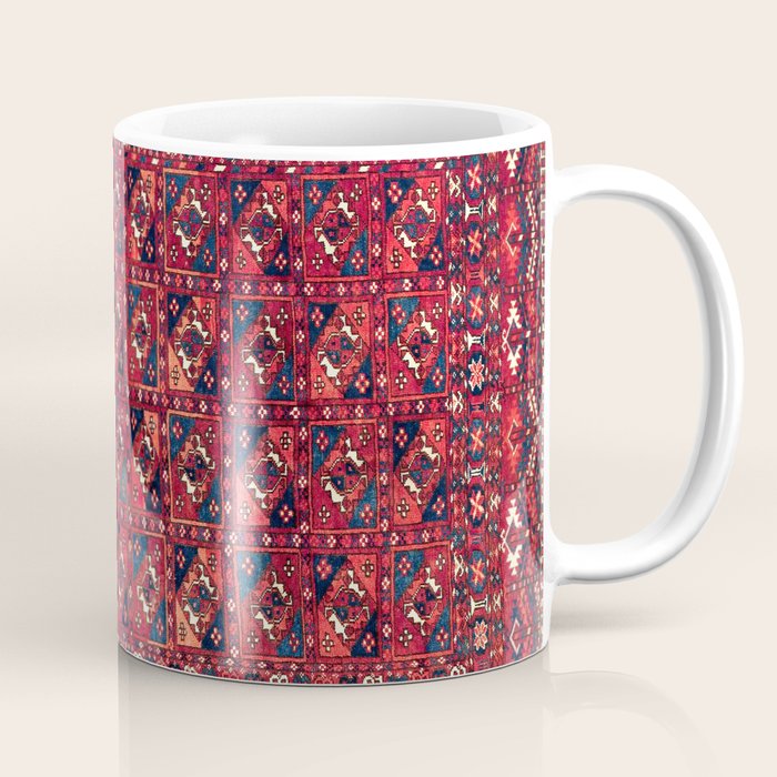 Tekke  Antique West Turkestan Rug Print Coffee Mug Gallery Image 1