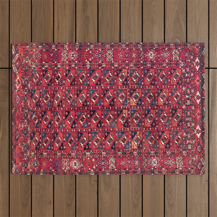 Tekke  Antique West Turkestan Rug Print Outdoor Rug Gallery Image 1