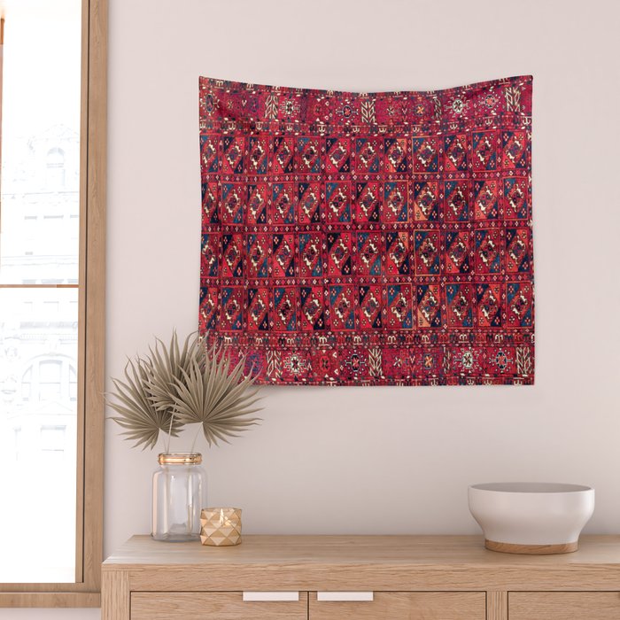 Tekke  Antique West Turkestan Rug Print Wall Tapestry Gallery Image 2