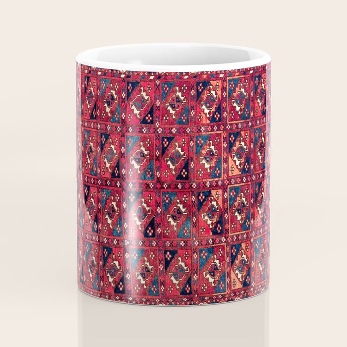 Tekke  Antique West Turkestan Rug Print Coffee Mug Gallery Image 4