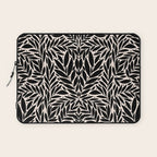 Black and White Folk Leaves  Laptop Sleeve Gallery Image 1