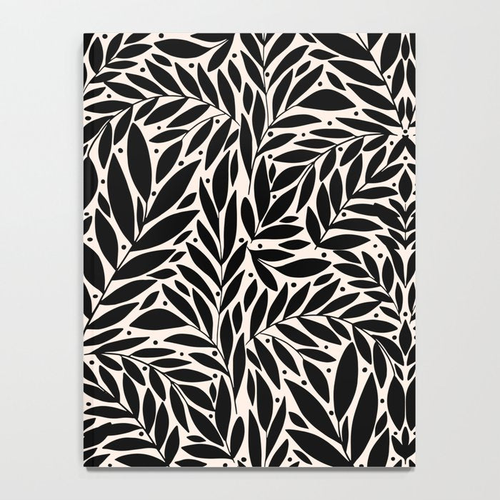 Black and White Folk Leaves  Notebook Gallery Image 4