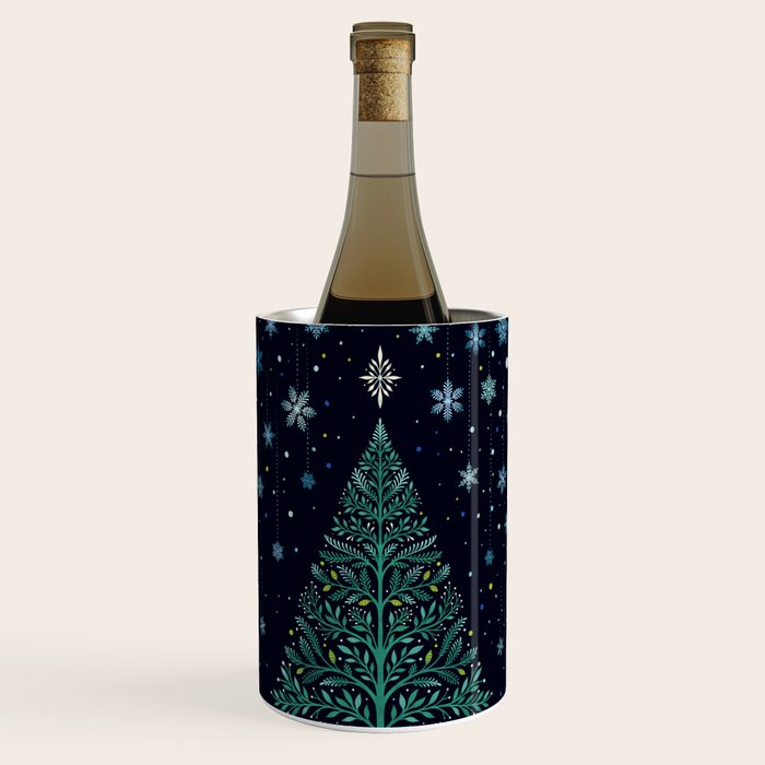Christmas Night Tree-Snowy Wine Chiller Gallery Image 1