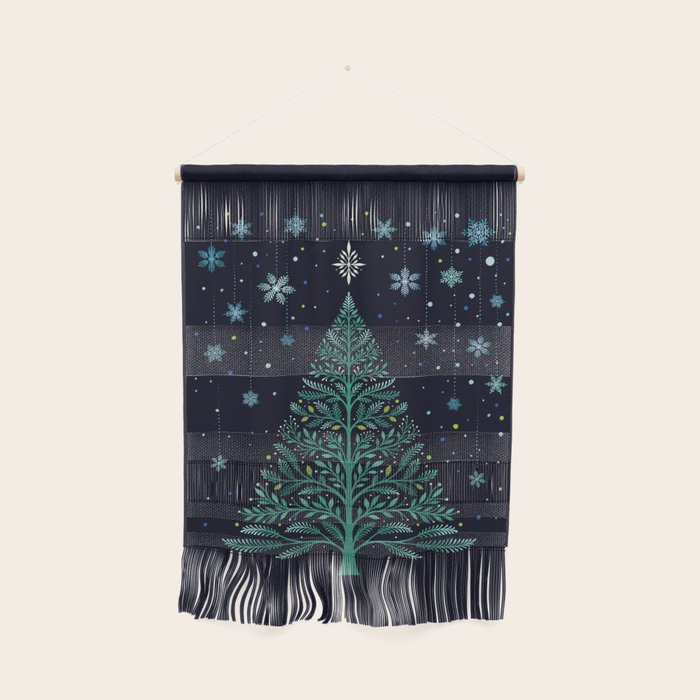 Christmas Night Tree-Snowy Wall Hanging Gallery Image 1