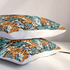 Bengal Tiger Teal Jungle Pillow Sham Gallery Image 3