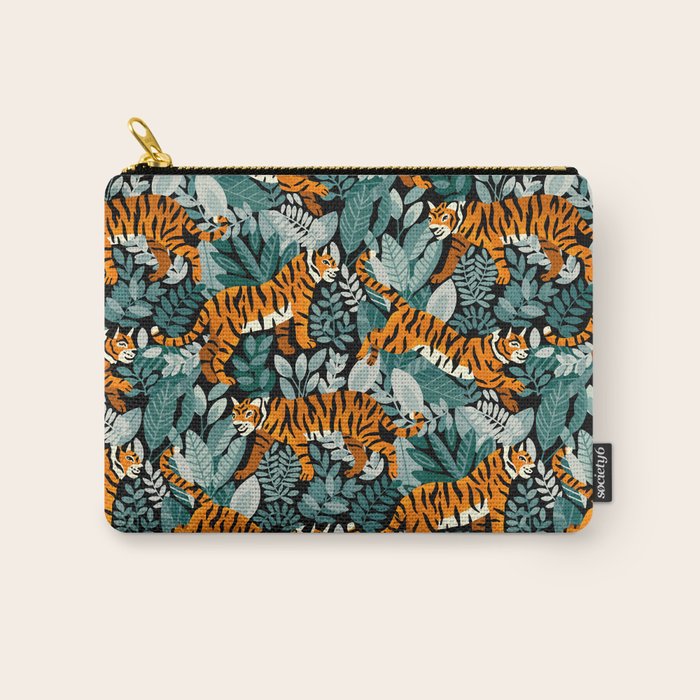 Bengal Tiger Teal Jungle Carry All Pouch Gallery Image 1