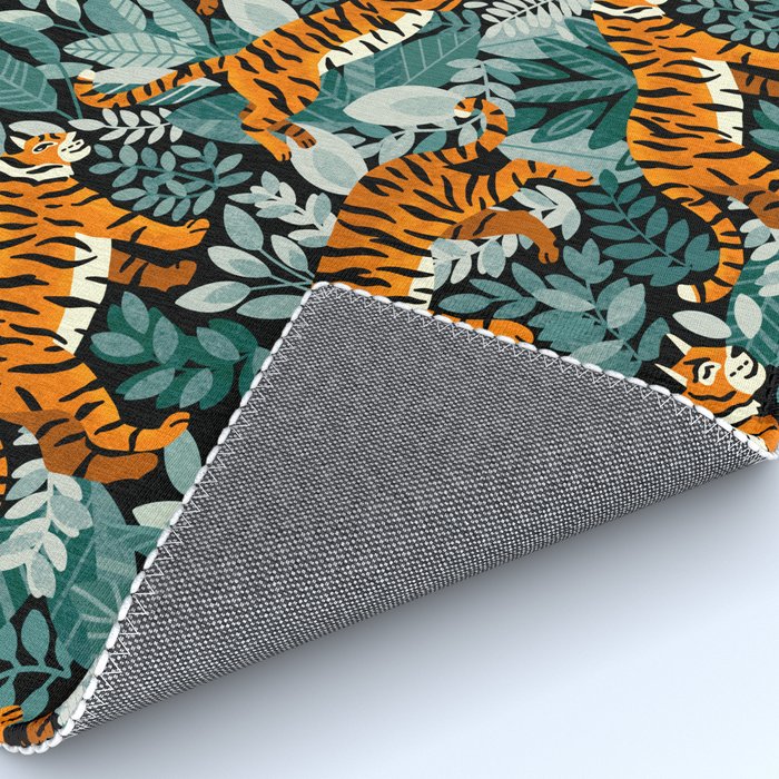 Bengal Tiger Teal Jungle Rug Gallery Image 4