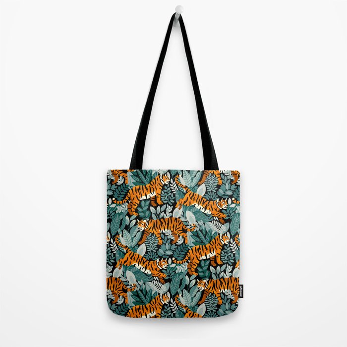 Bengal Tiger Teal Jungle Tote Bag Gallery Image 2