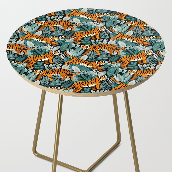 Bengal Tiger Teal Jungle Side Table Gallery Image 2