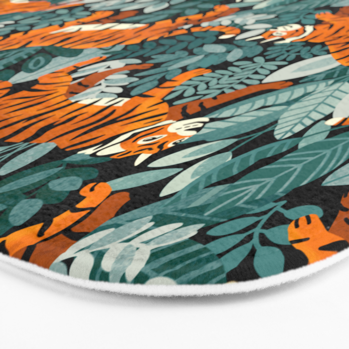 Bengal Tiger Teal Jungle Bath Mat Gallery Image 3