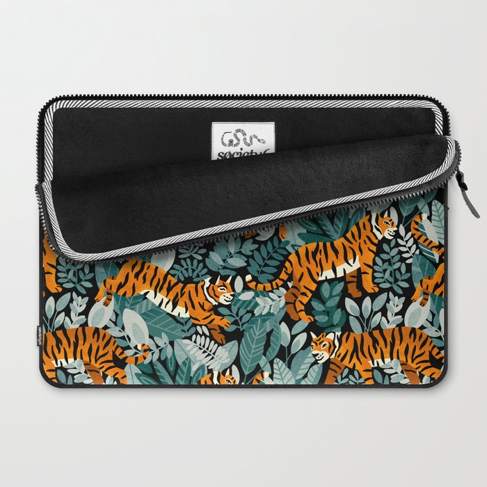 Bengal Tiger Teal Jungle Laptop Sleeve Gallery Image 2