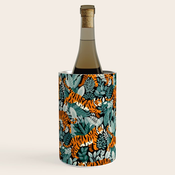 Bengal Tiger Teal Jungle Wine Chiller Gallery Image 2
