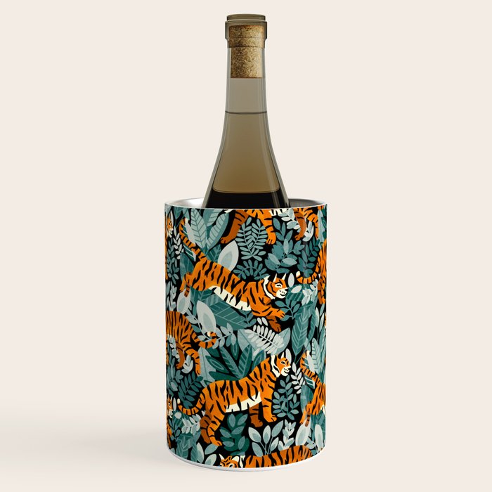 Bengal Tiger Teal Jungle Wine Chiller Gallery Image 3
