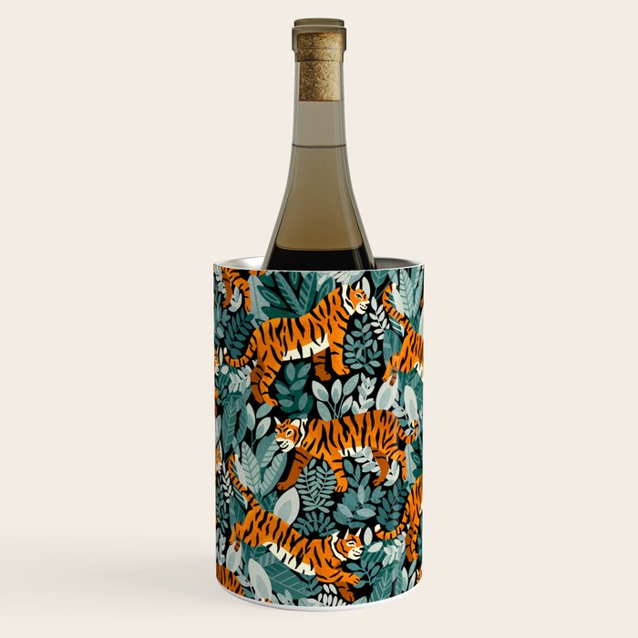 Bengal Tiger Teal Jungle Wine Chiller