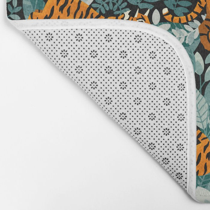 Bengal Tiger Teal Jungle Bath Mat Gallery Image 2
