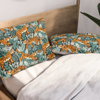 Bengal Tiger Teal Jungle Pillow Sham Gallery Image 2