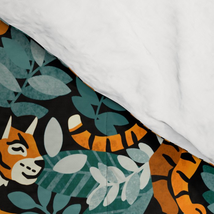 Bengal Tiger Teal Jungle Comforter Gallery Image 4