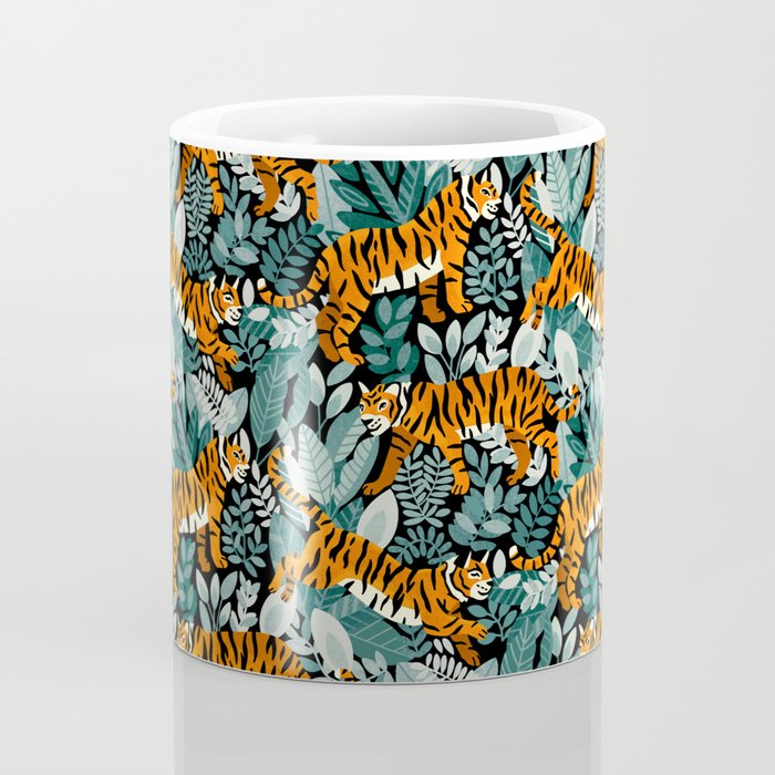 Bengal Tiger Teal Jungle Coffee Mug Gallery Image 4