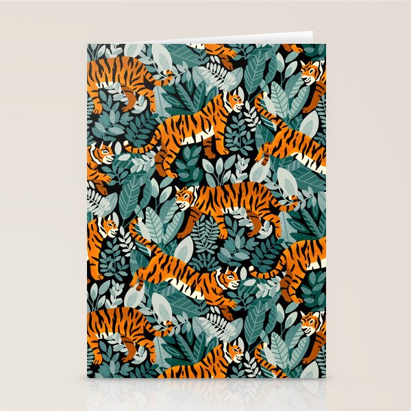 Bengal Tiger Teal Jungle Stationery Card Gallery Image 2