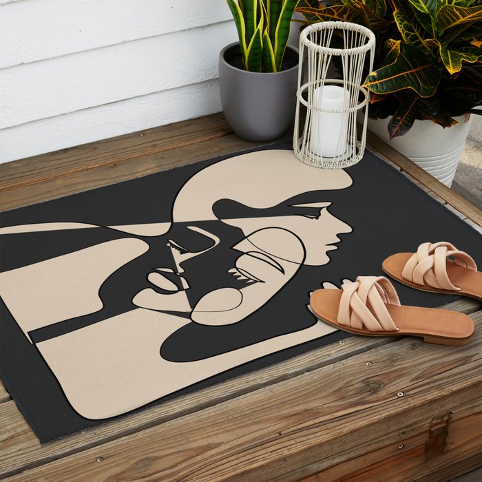 Abstract Faces 13 Outdoor Rug Gallery Image 2
