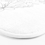 Small Wildflowers Minimalist Line Art Bath Mat Gallery Image 3