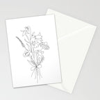 Small Wildflowers Minimalist Line Art Stationery Card Gallery Image 2
