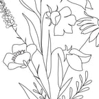 Small Wildflowers Minimalist Line Art Coffee Mug Gallery Image 2