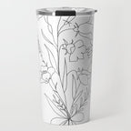 Small Wildflowers Minimalist Line Art Travel Mug Gallery Image 1