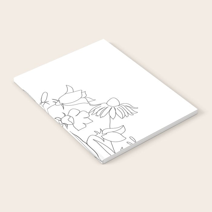 Small Wildflowers Minimalist Line Art Notebook Gallery Image 2