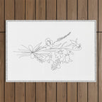 Small Wildflowers Minimalist Line Art Outdoor Rug Gallery Image 1